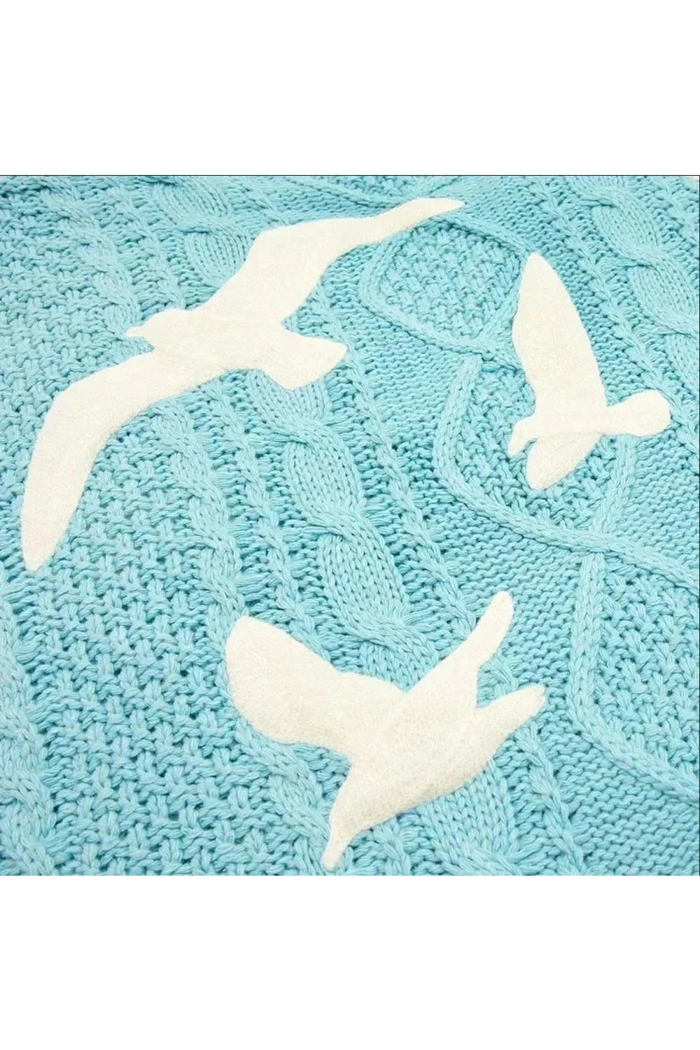 Y2k Blue Bird Embroidery Cardigan