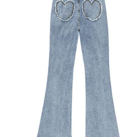 Blue High Waist Flare Jeans - Jeans