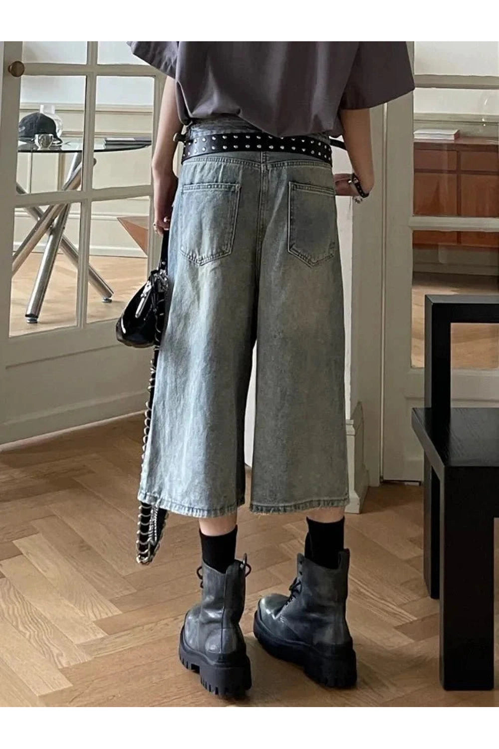 Y2k Blue Ripped Boyfriend Shorts