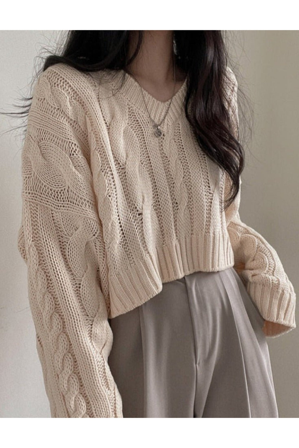 Y2k Blue V Neck Winter Sweater