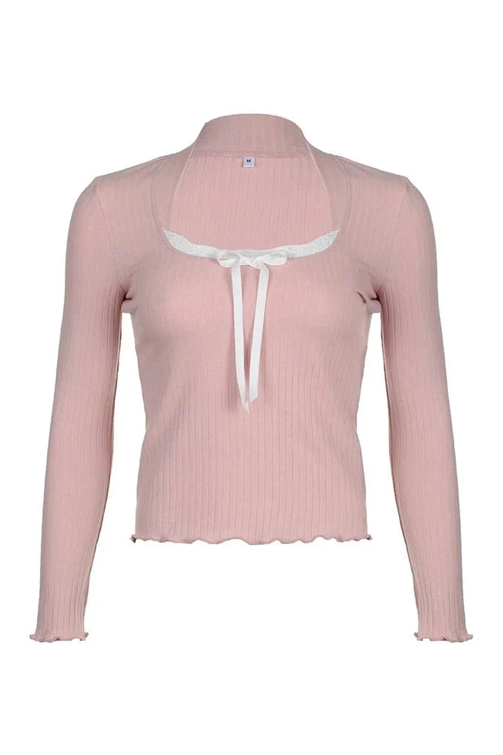 Y2k Blush Serenade Lace Collar Top