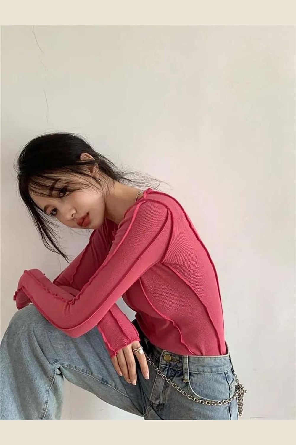 Y2k Bodycon Long Sleeve T-shirt