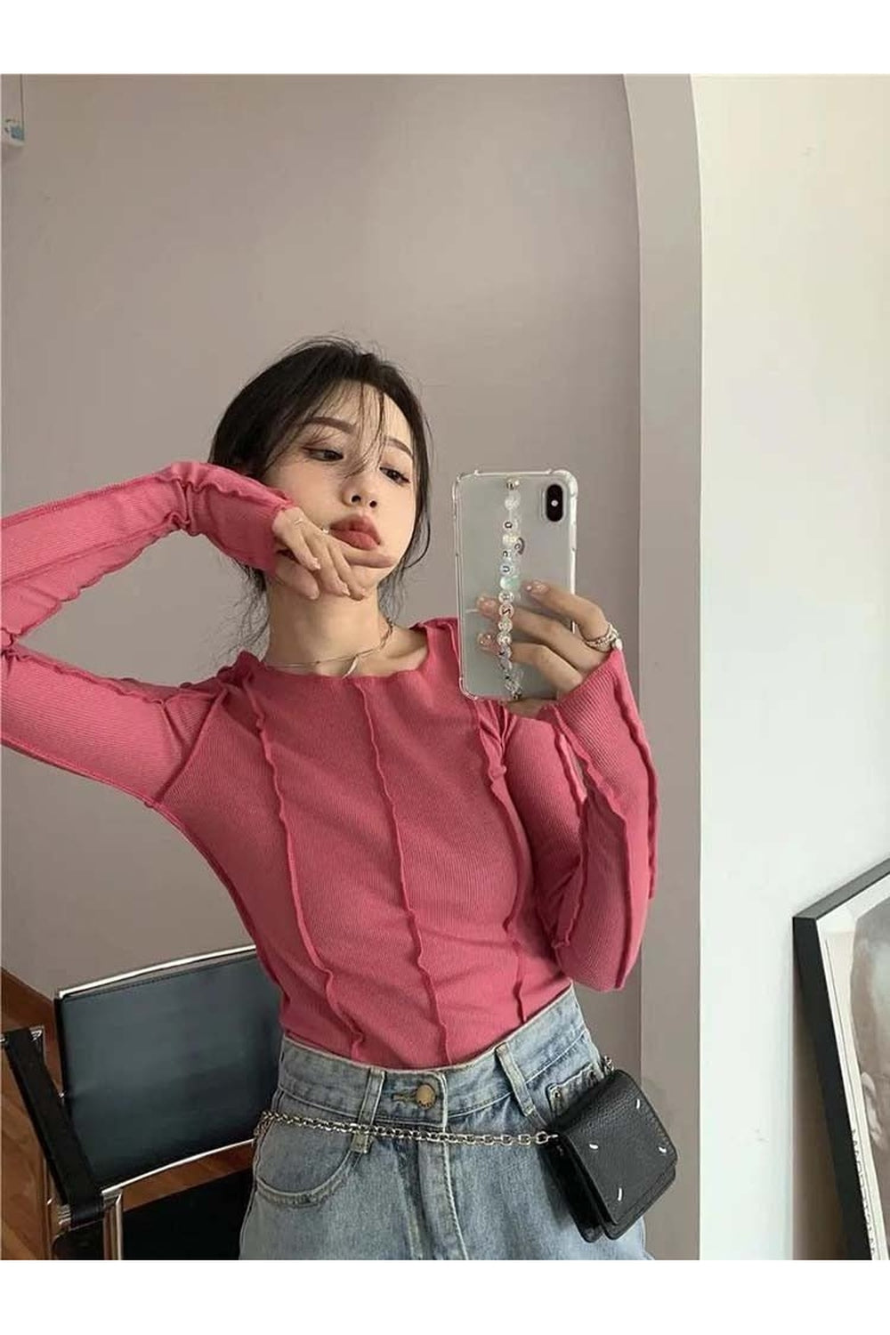 Y2k Bodycon Long Sleeve T-shirt