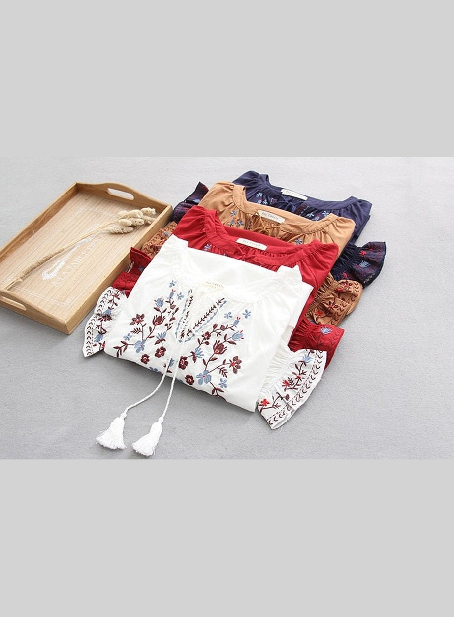 Y2k Bohemian Flare Sleeve Blouse