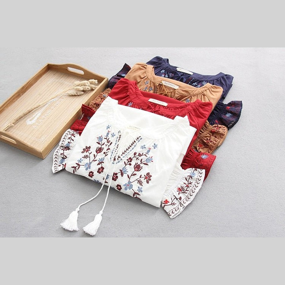 Y2k Bohemian Flare Sleeve Blouse