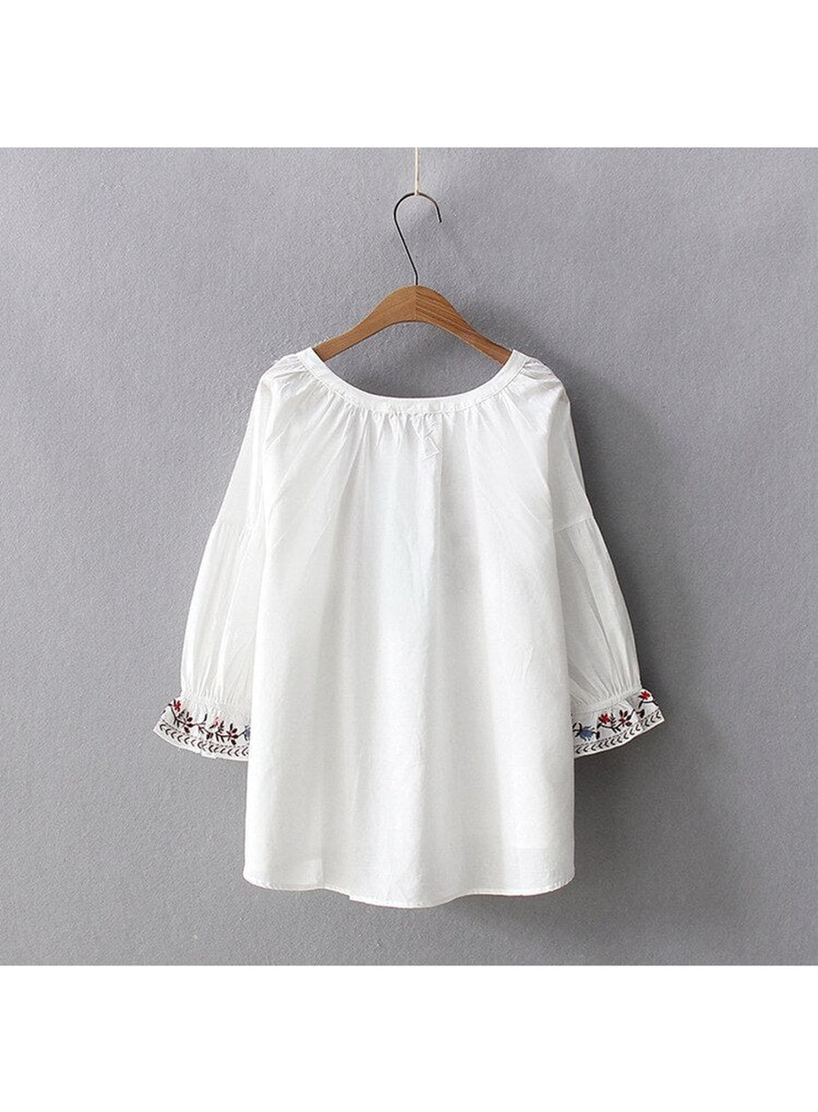 Y2k Bohemian Flare Sleeve Blouse