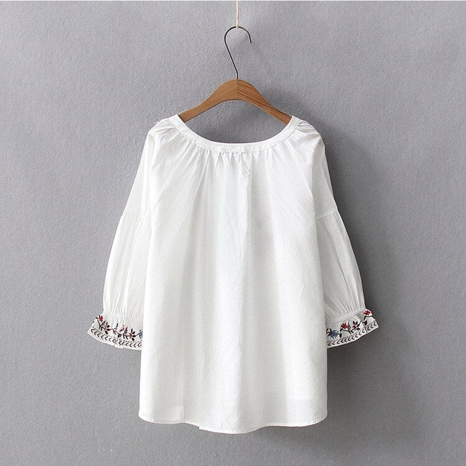 Y2k Bohemian Flare Sleeve Blouse