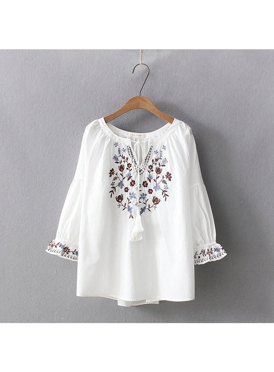 Y2k Bohemian Flare Sleeve Blouse