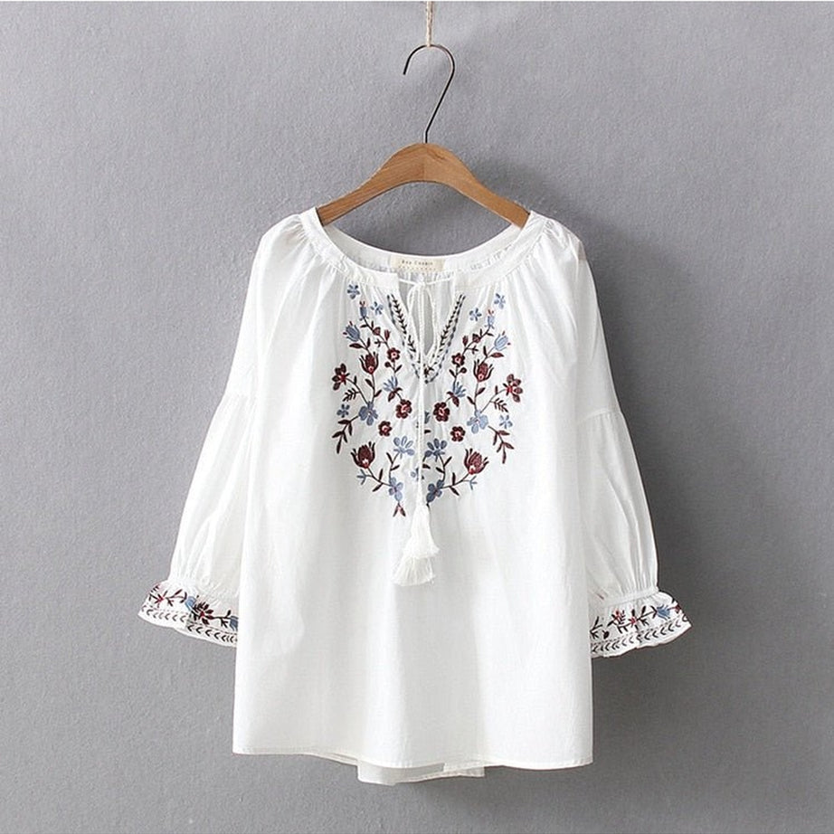 Y2k Bohemian Flare Sleeve Blouse