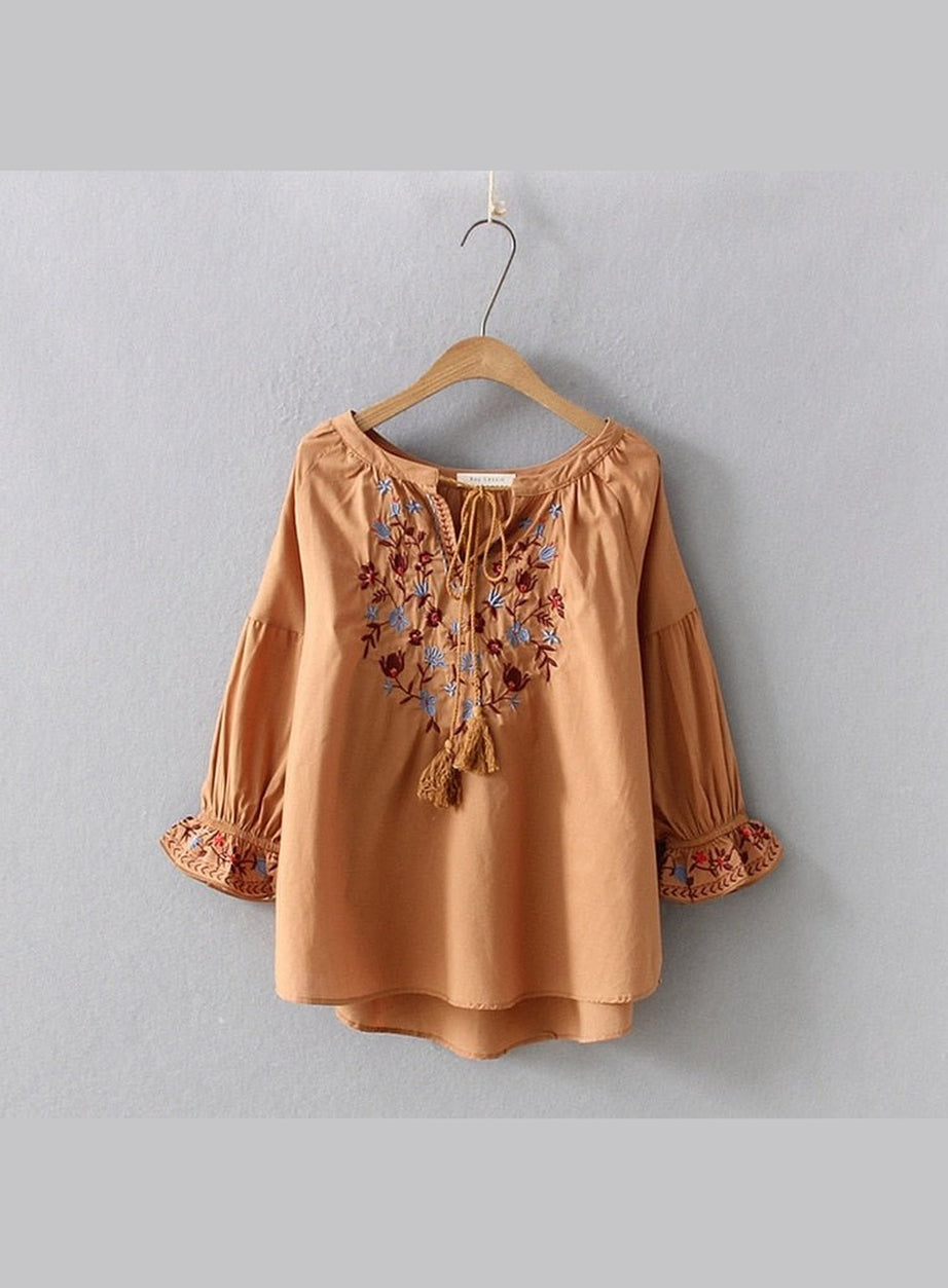 Y2k Bohemian Flare Sleeve Blouse