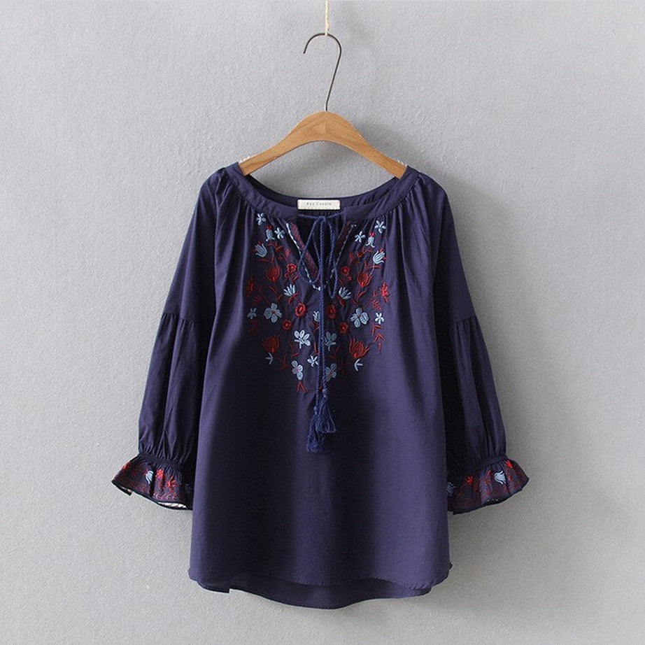 Y2k Bohemian Flare Sleeve Blouse