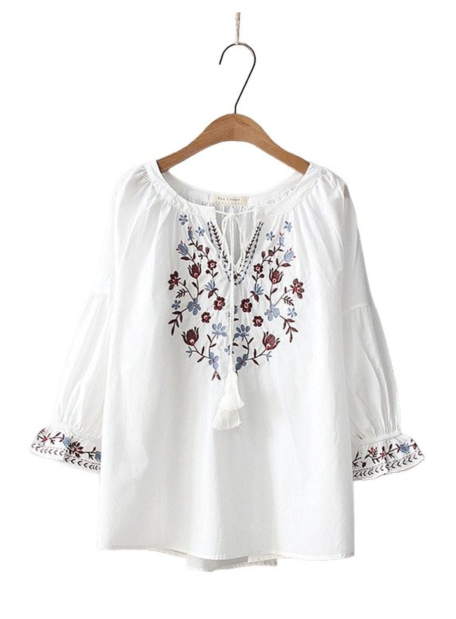Y2k Bohemian Flare Sleeve Blouse