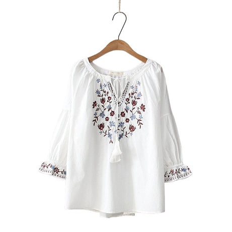 Bohemian Flare Sleeve Blouse - Blouses