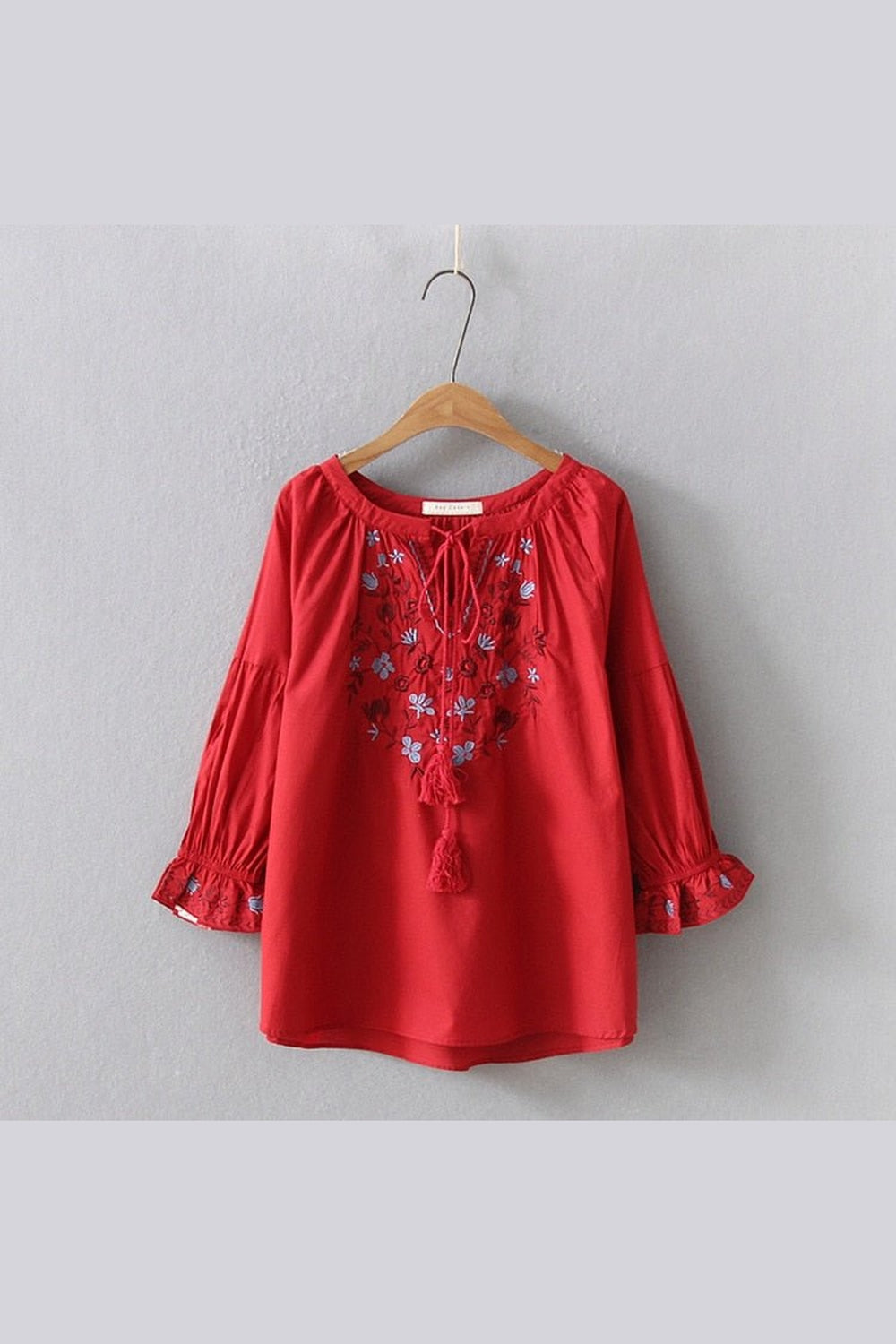 Y2k Bohemian Flare Sleeve Blouse