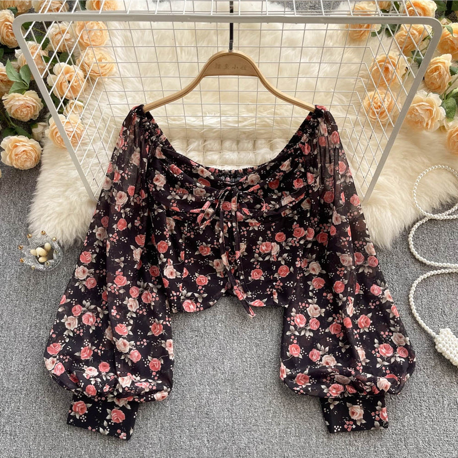 Y2k Bohemian Floral Blouse
