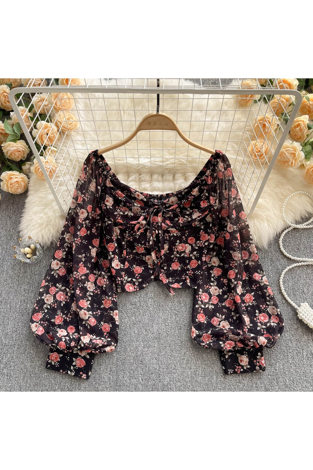 Y2k Bohemian Floral Blouse