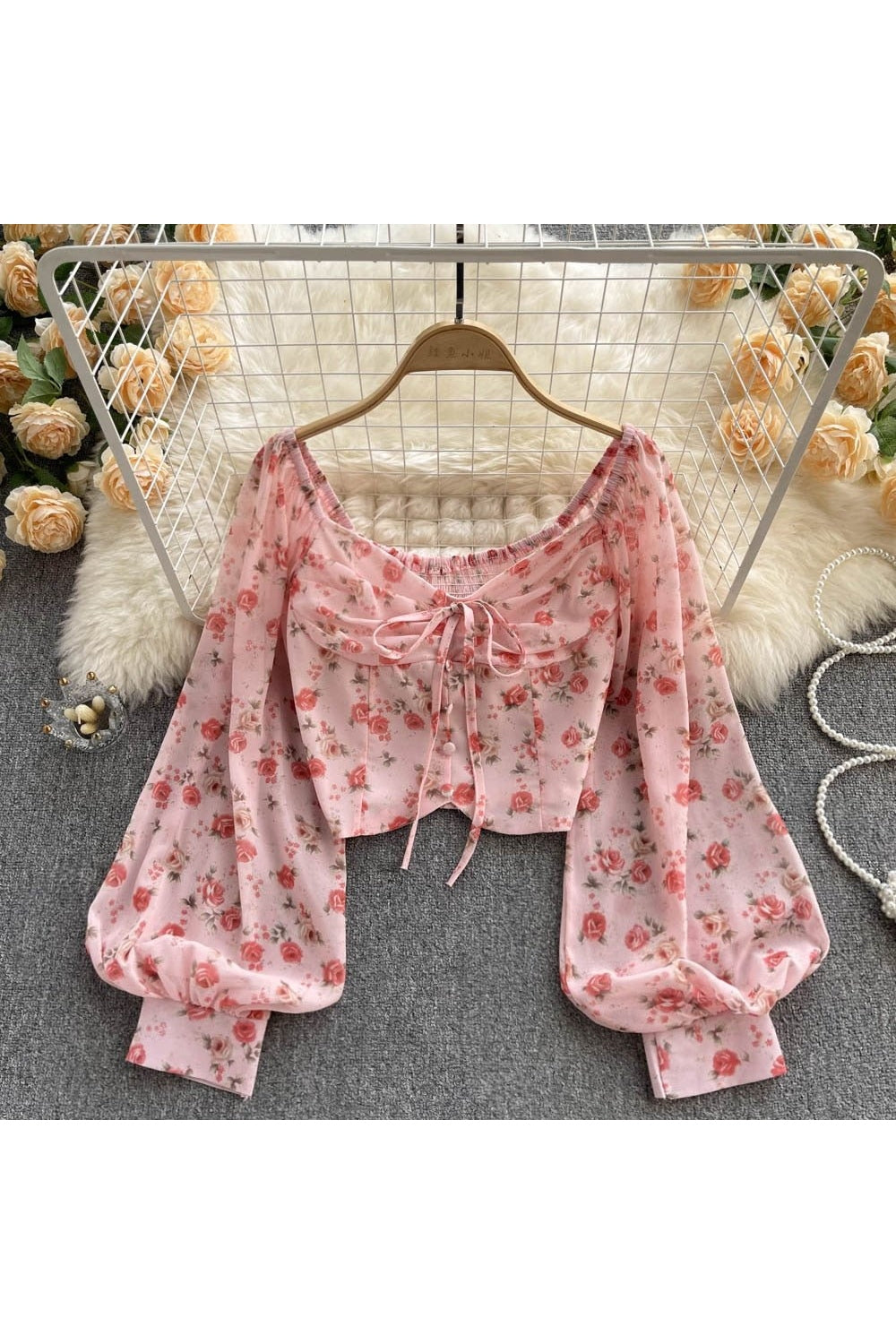 Y2k Bohemian Floral Blouse