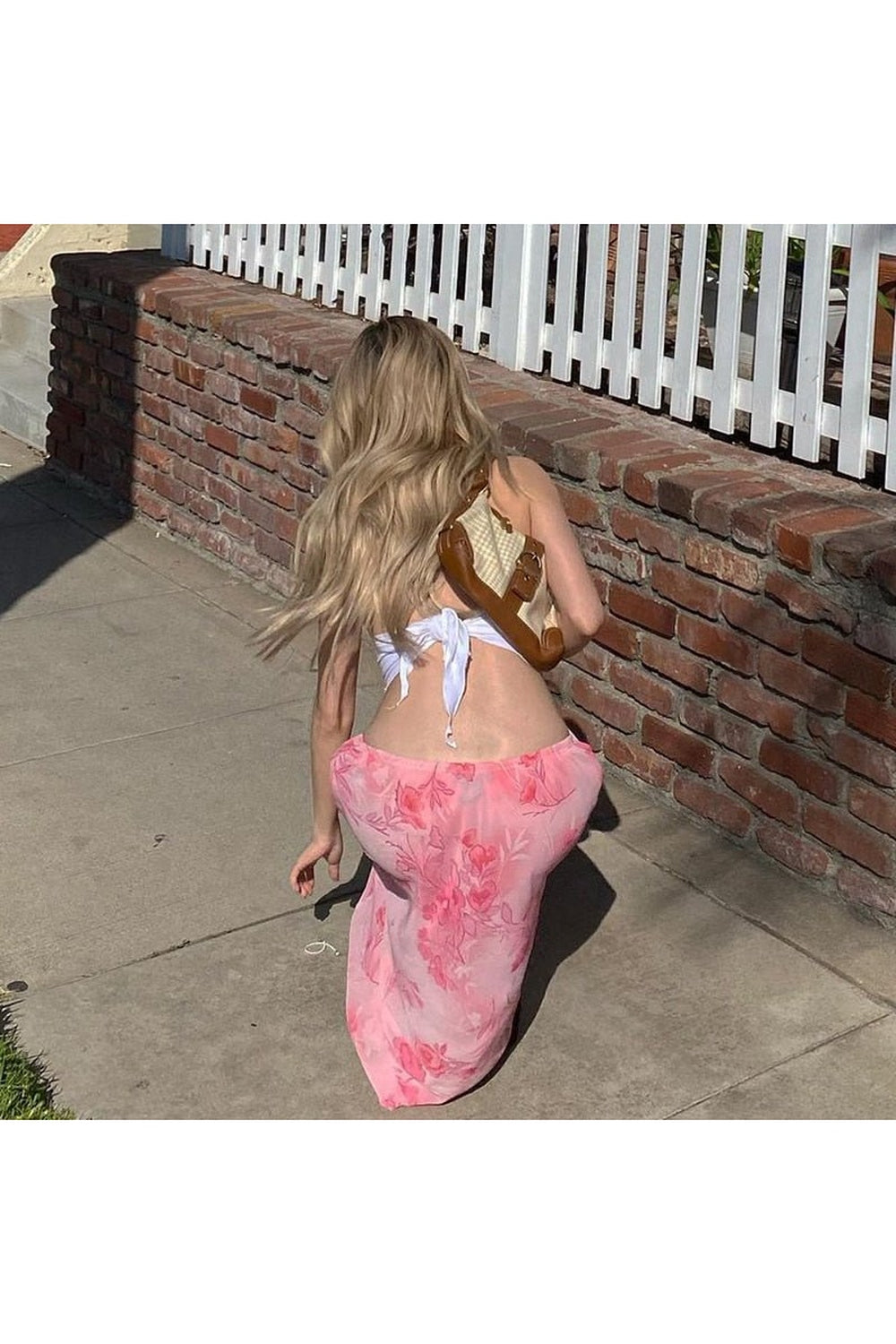 Y2k Bohemian Pink Floral Skirt