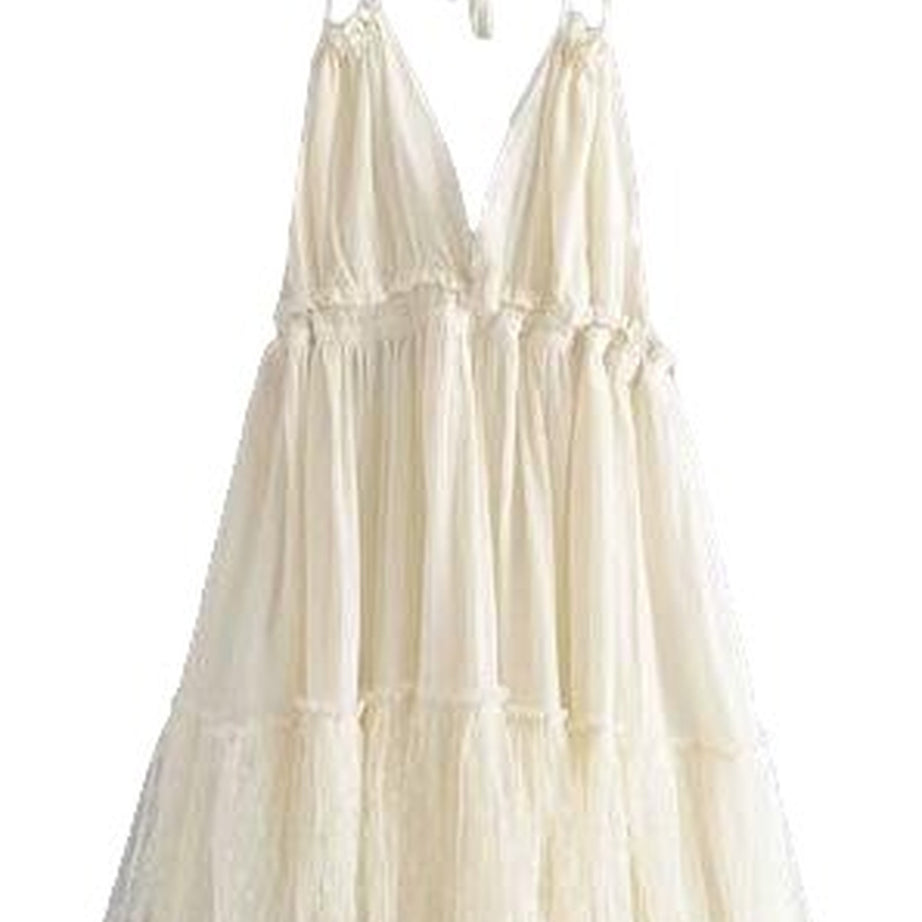 Y2k Boho Backless Lace Spliced Dress