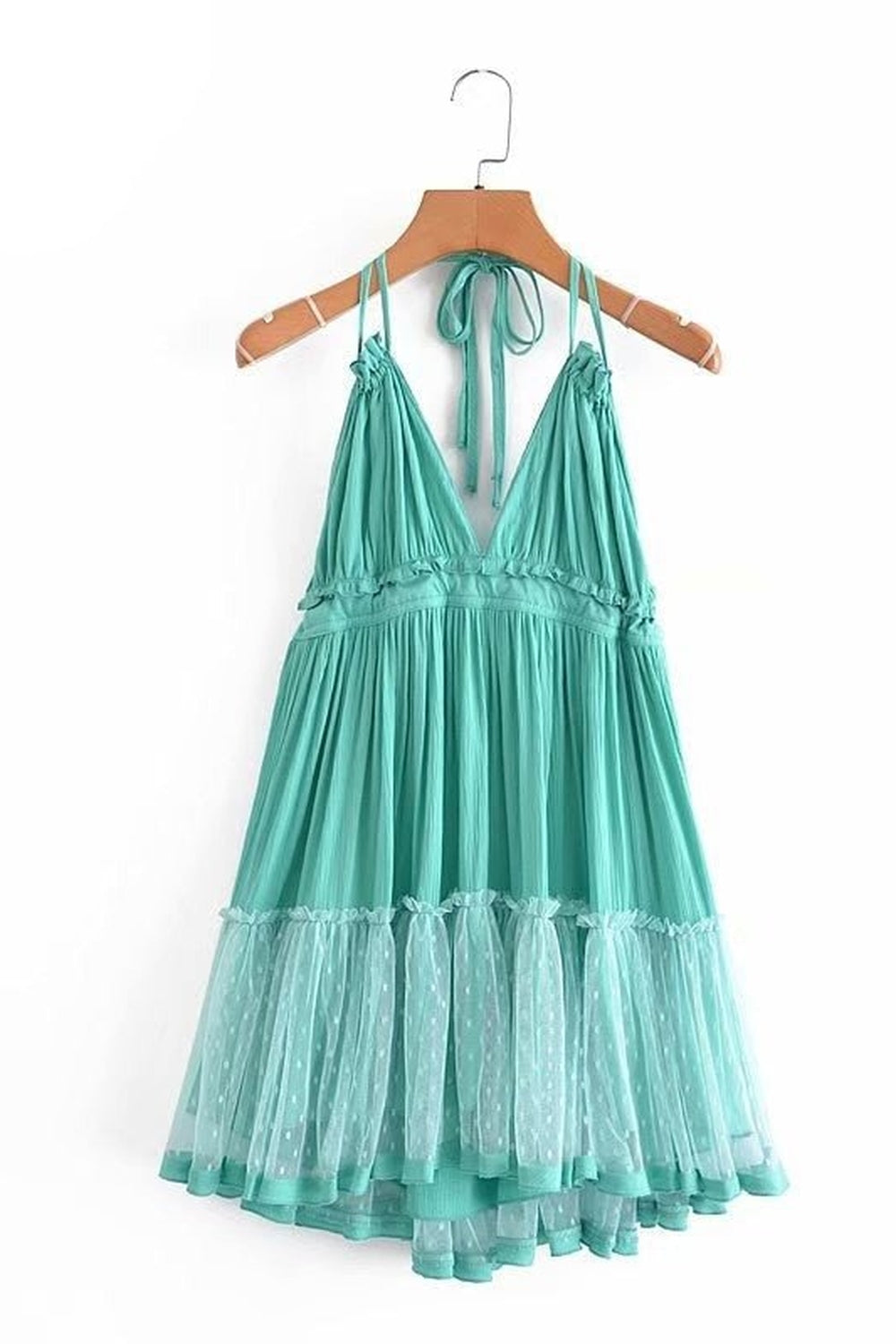 Y2k Boho Backless Lace Spliced Dress