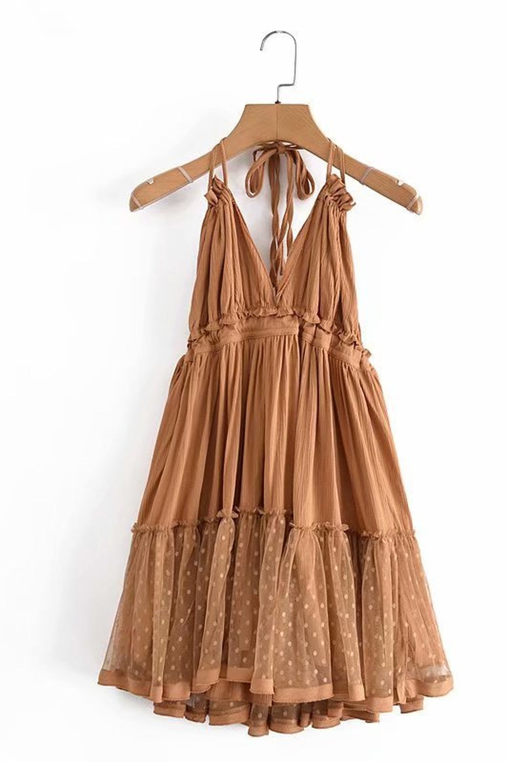 Y2k Boho Backless Lace Spliced Dress