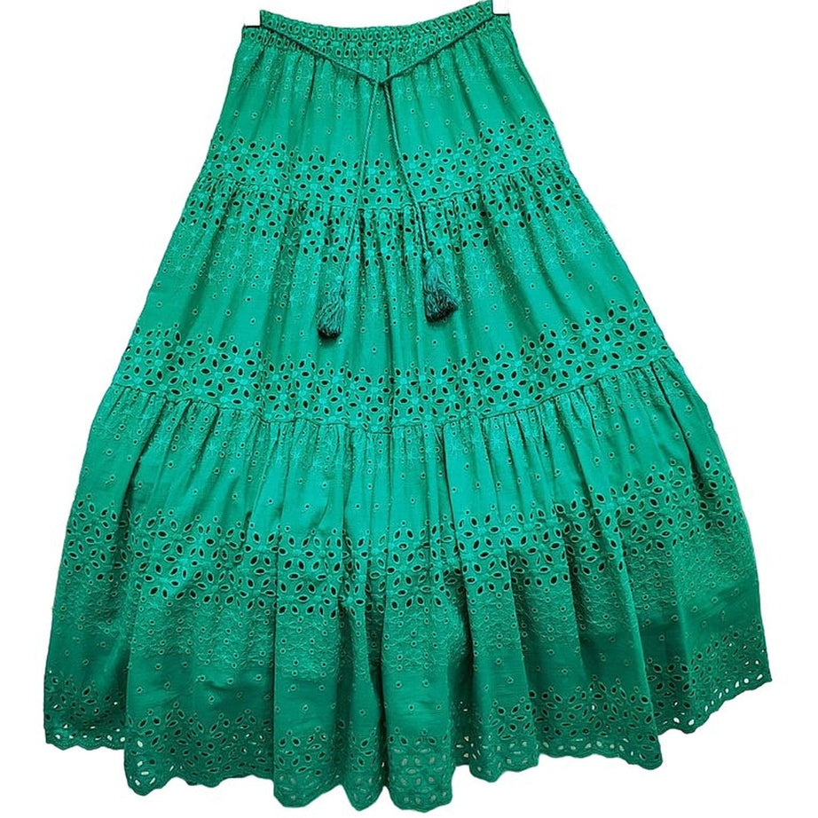 Y2k Boho Summer Hollow Out Long Cotton Skirt