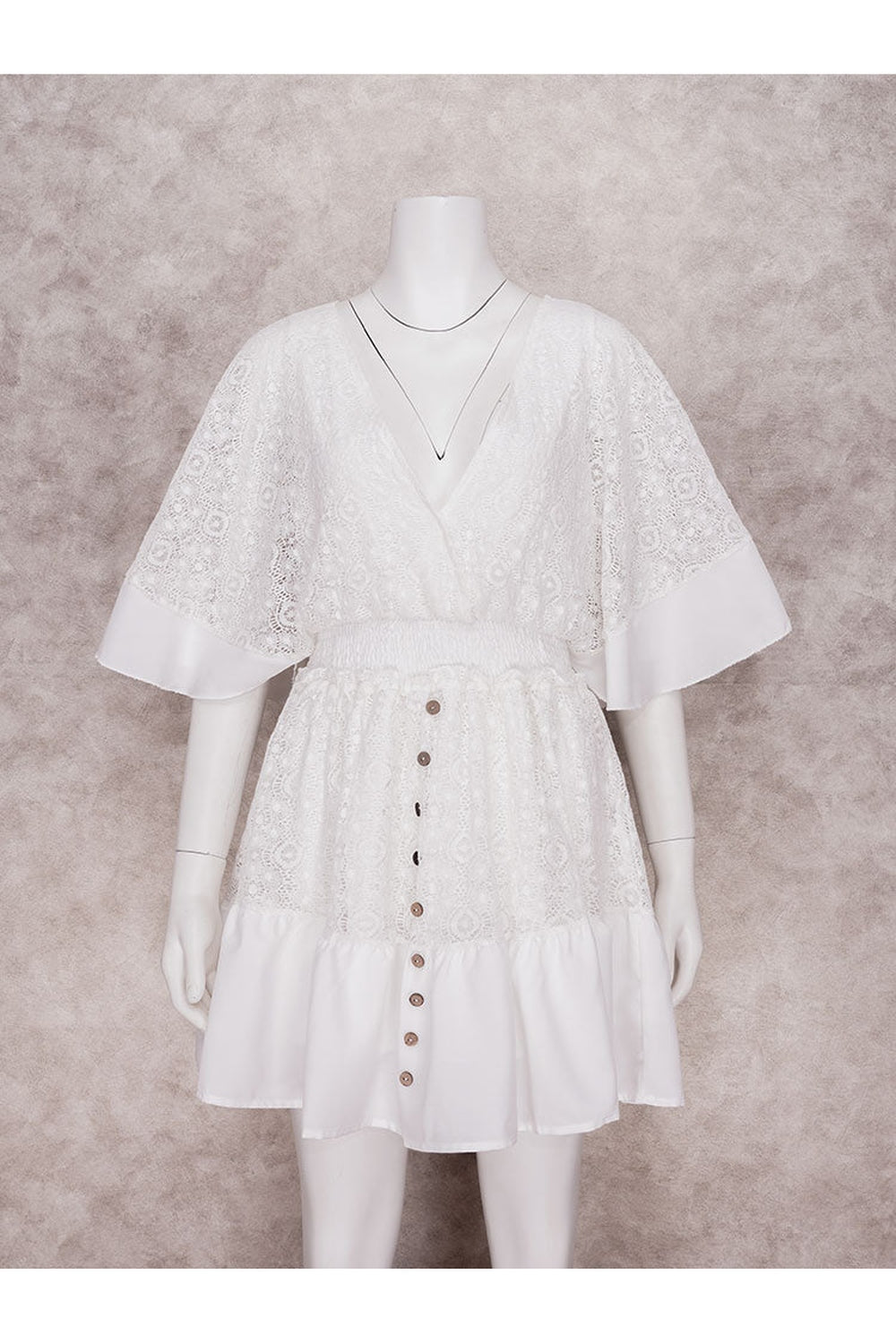Y2k Boho White Lace Mini Dress