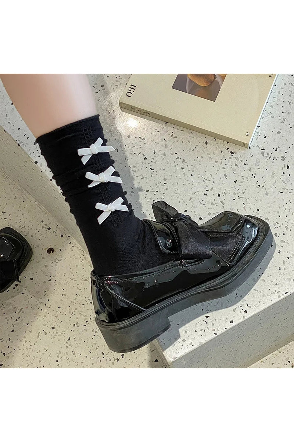 Y2k Bow Adorned Ankle Socks