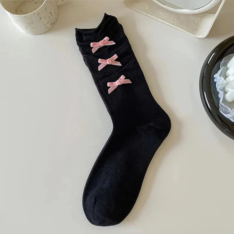 Y2k Bow Adorned Ankle Socks