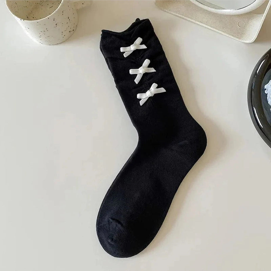 Y2k Bow Adorned Ankle Socks