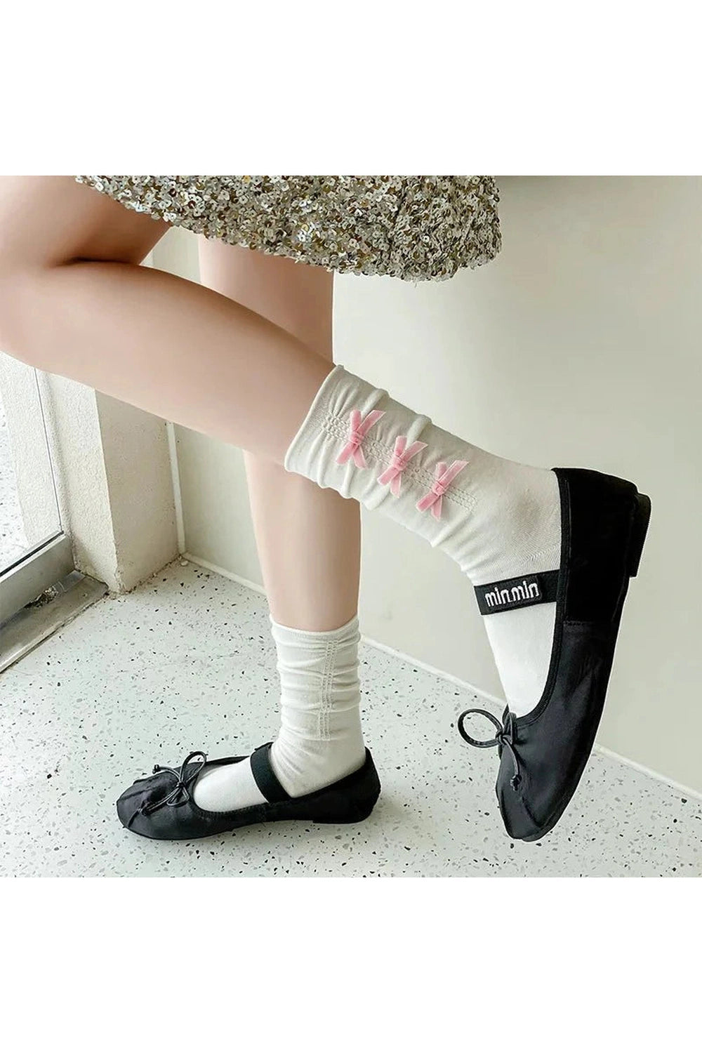 Y2k Bow Adorned Ankle Socks