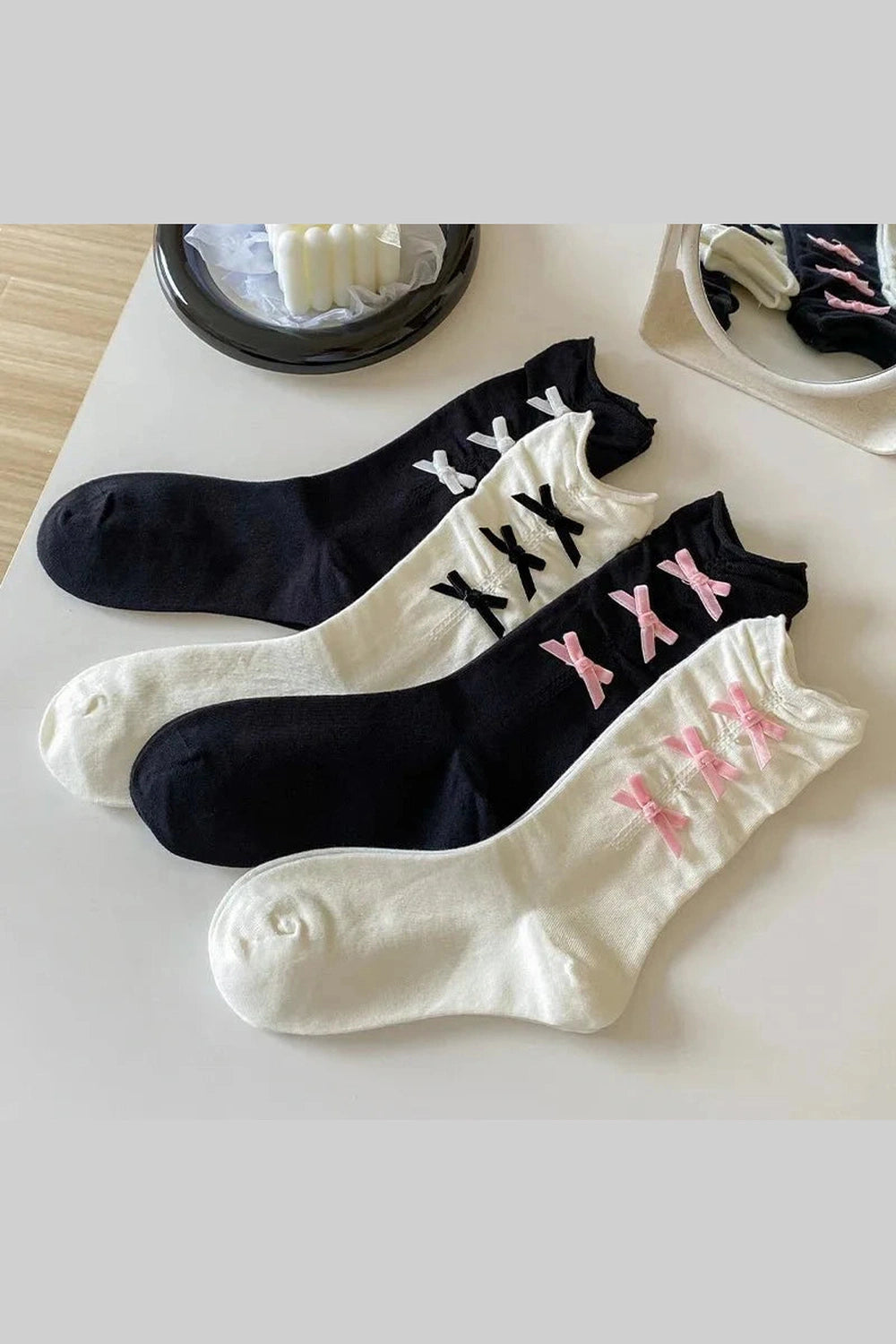 Y2k Bow Adorned Ankle Socks