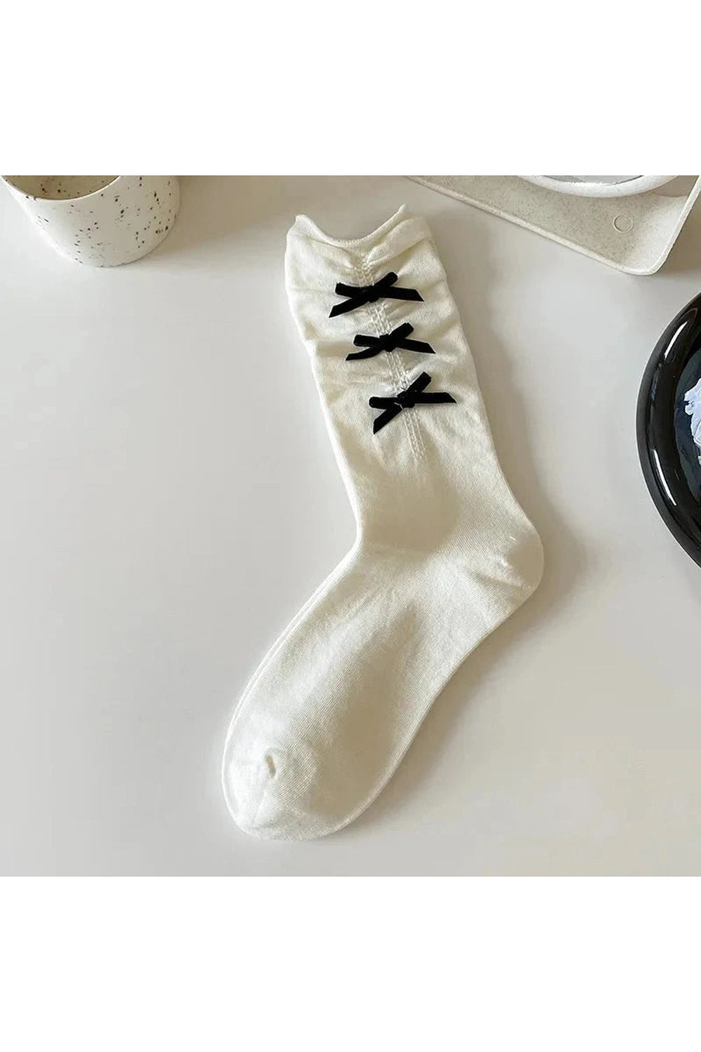 Y2k Bow Adorned Ankle Socks