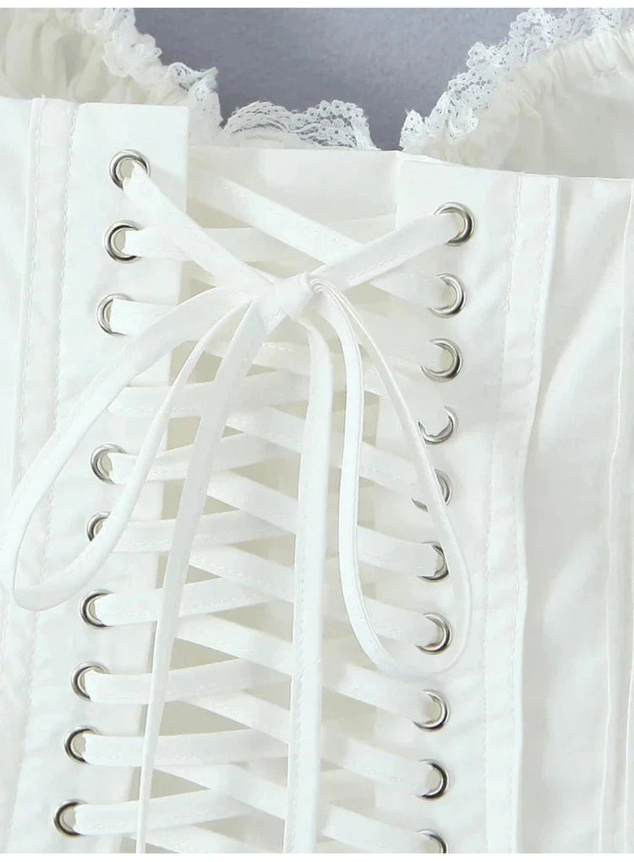 Y2k Bow Tied Cropped Top