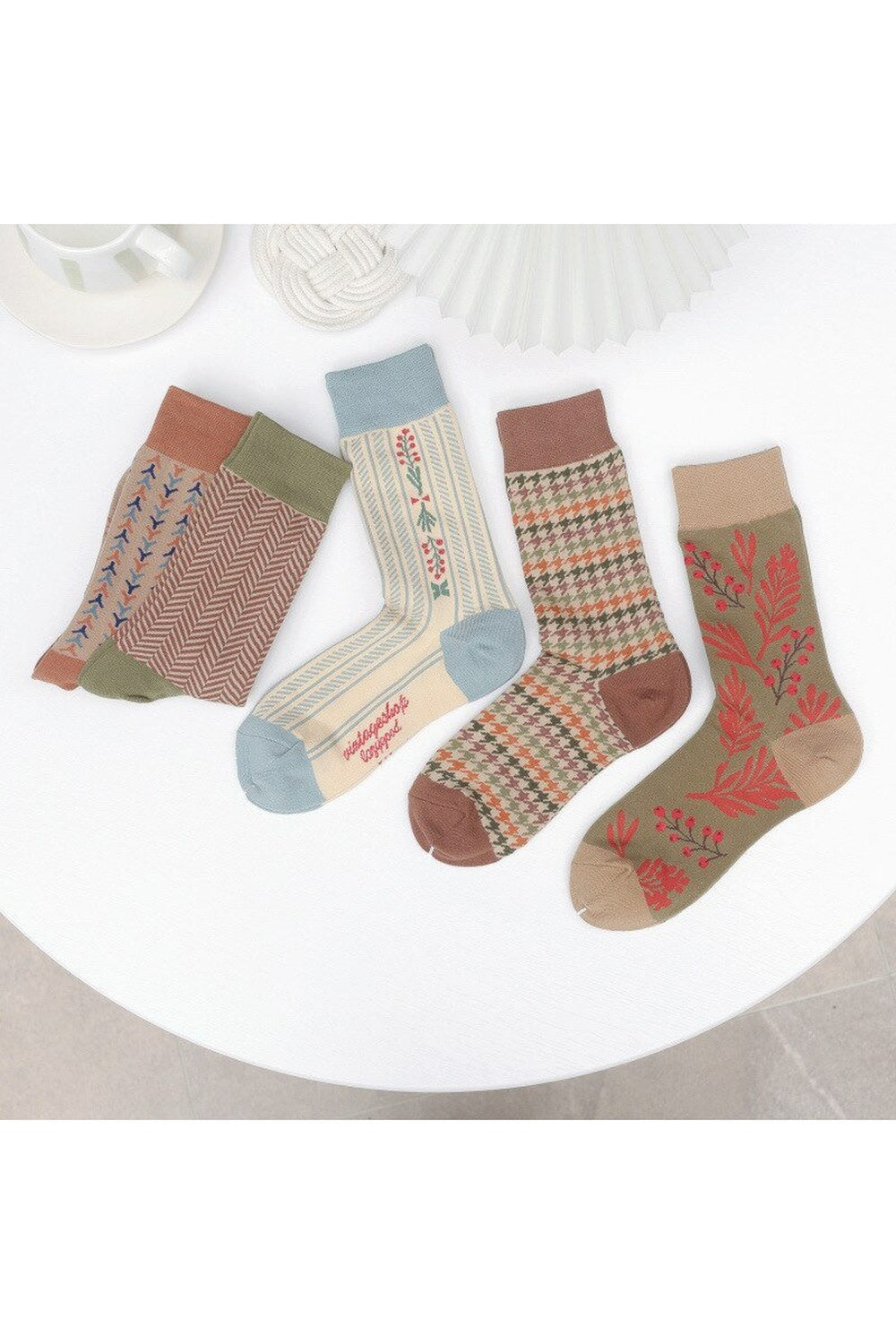 Y2k Brown Retro Cotton Socks