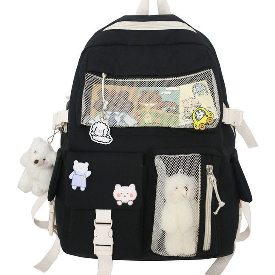 Y2k Buckle Badge Pastel Color Backpack