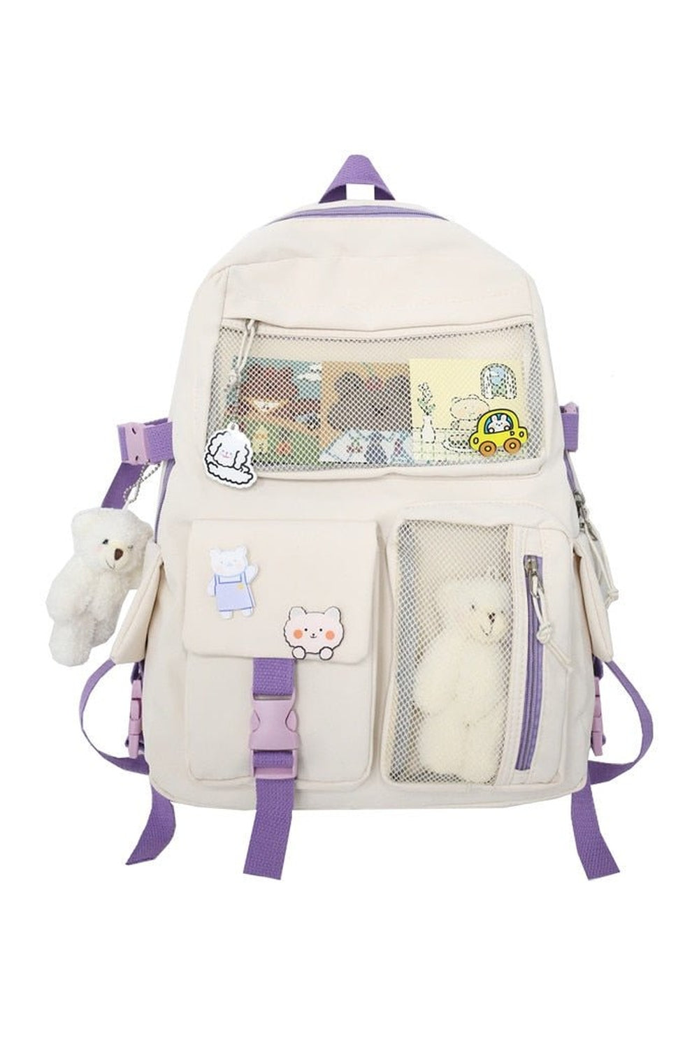 Y2k Buckle Badge Pastel Color Backpack