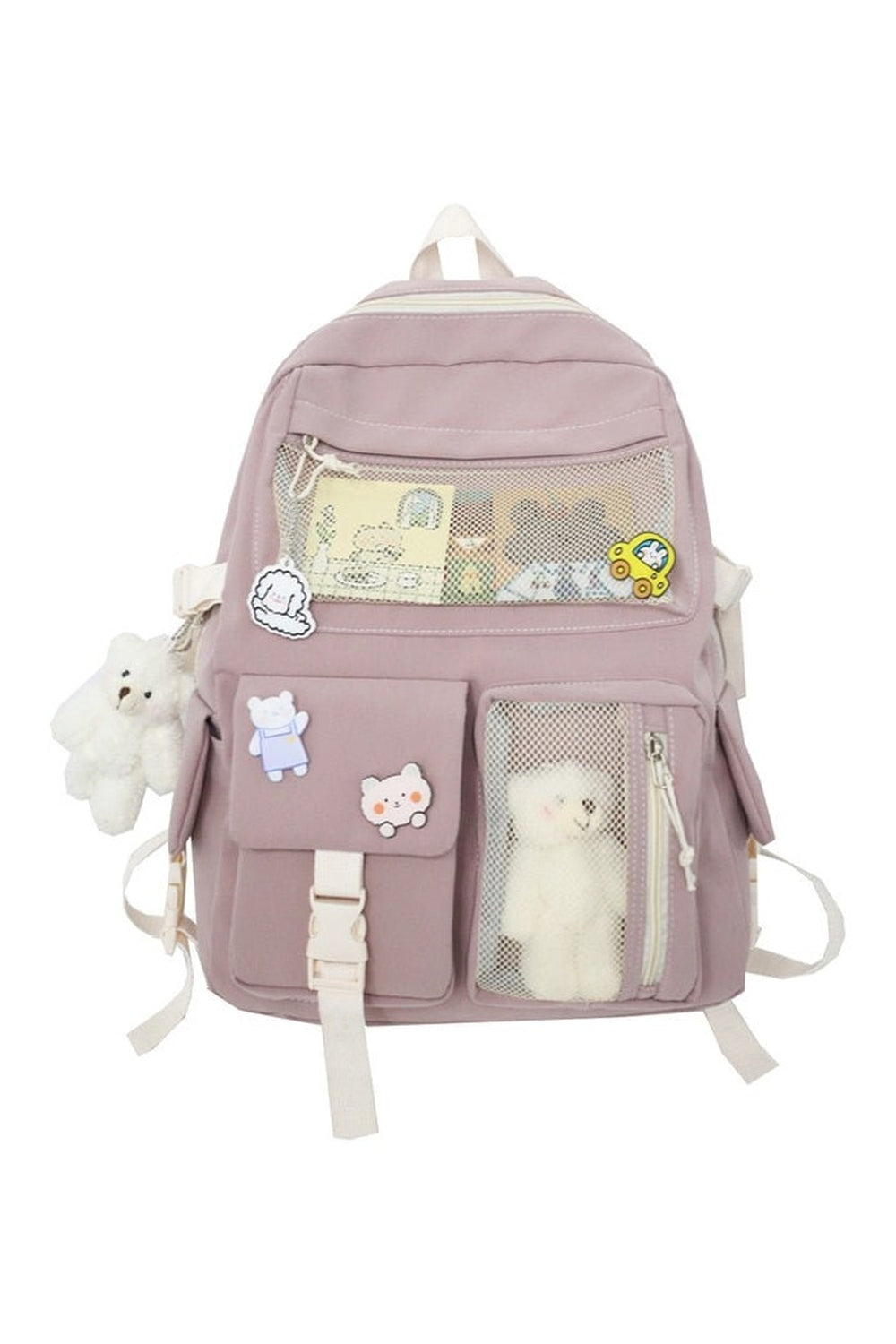 Y2k Buckle Badge Pastel Color Backpack