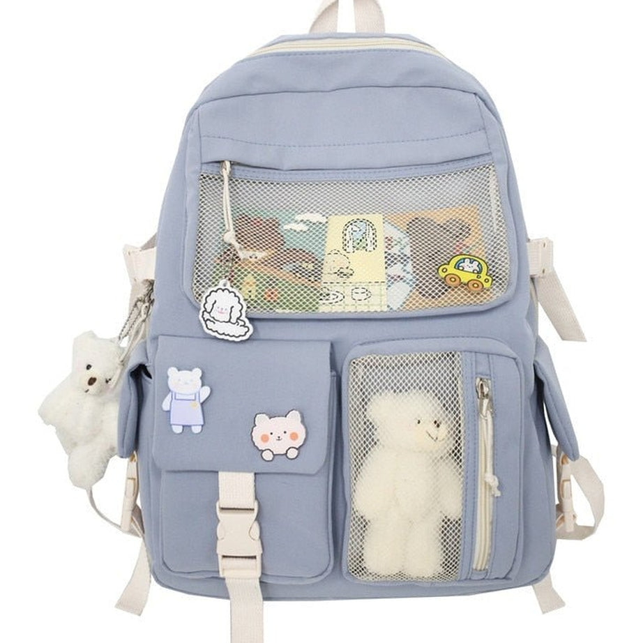 Y2k Buckle Badge Pastel Color Backpack