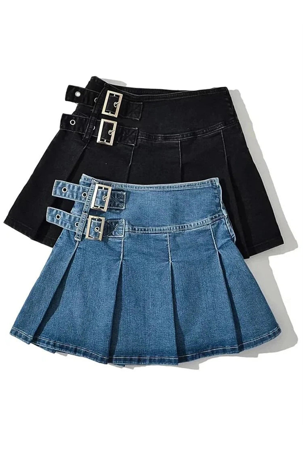 Y2k Buckle Denim Mini Skirt