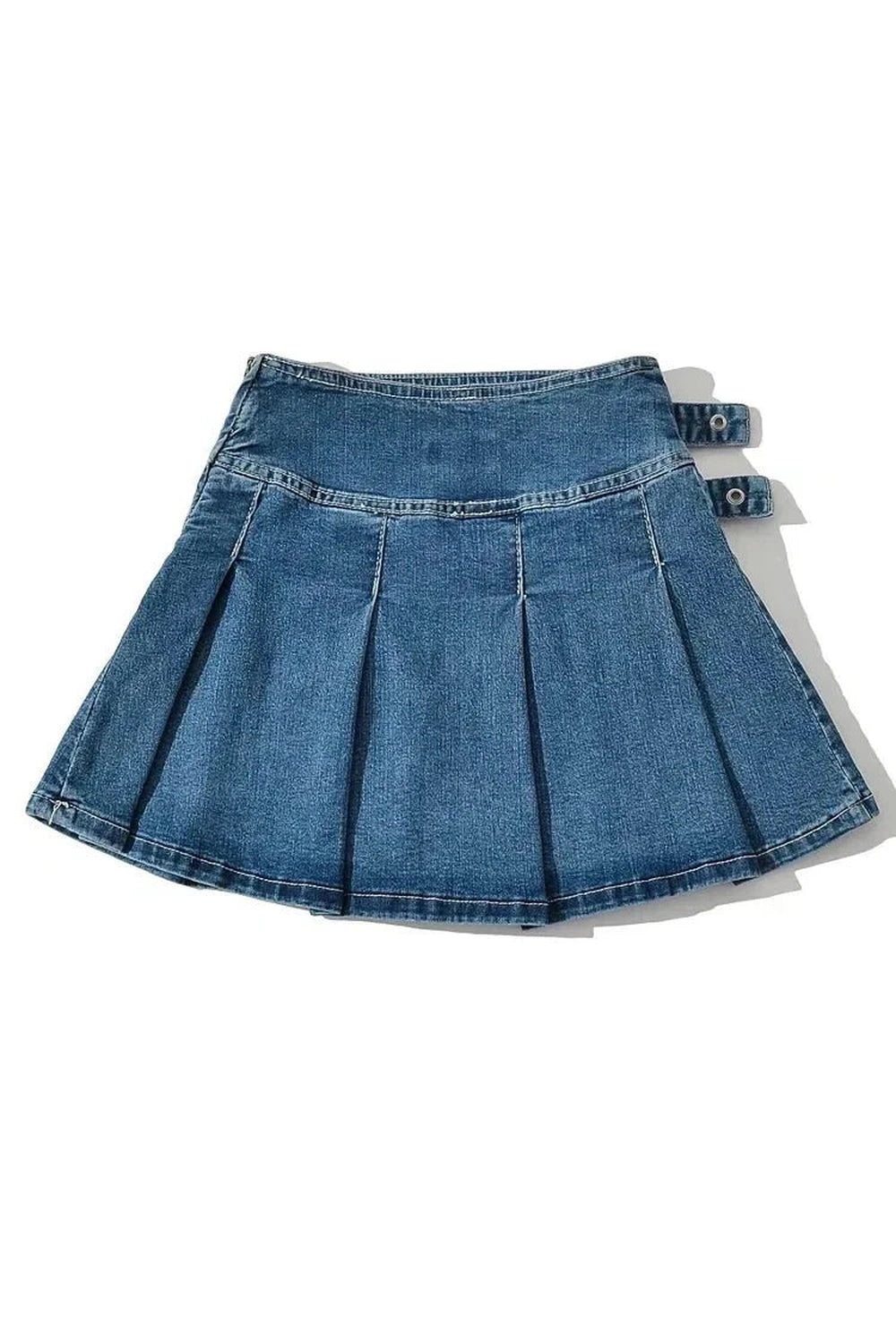 Y2k Buckle Denim Mini Skirt
