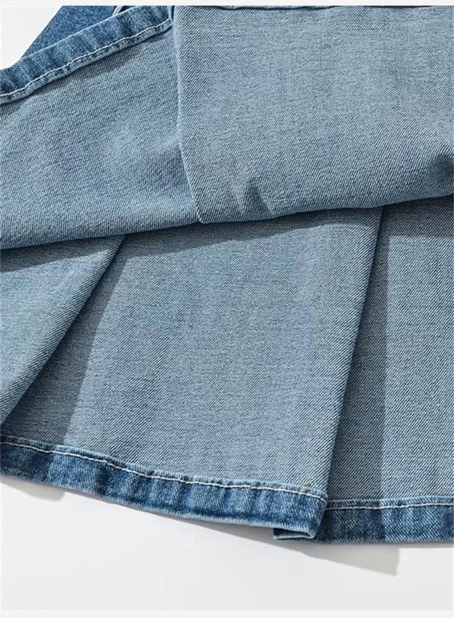 Y2k Buckle Denim Mini Skirt