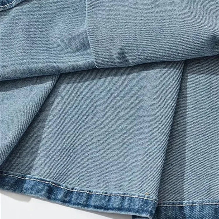 Y2k Buckle Denim Mini Skirt