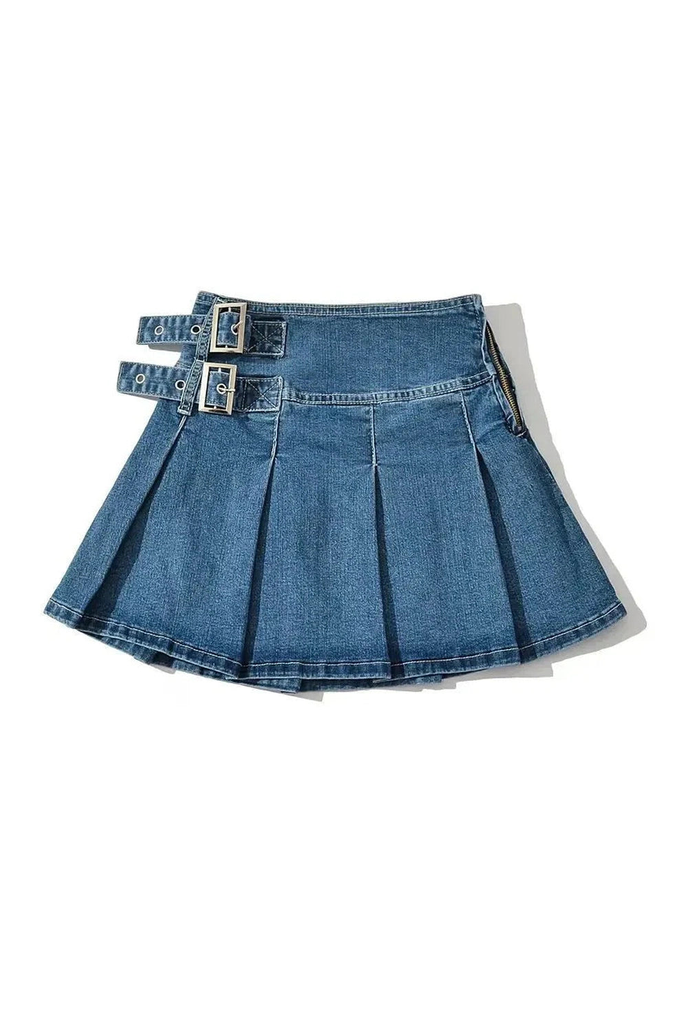 Y2k Buckle Denim Mini Skirt