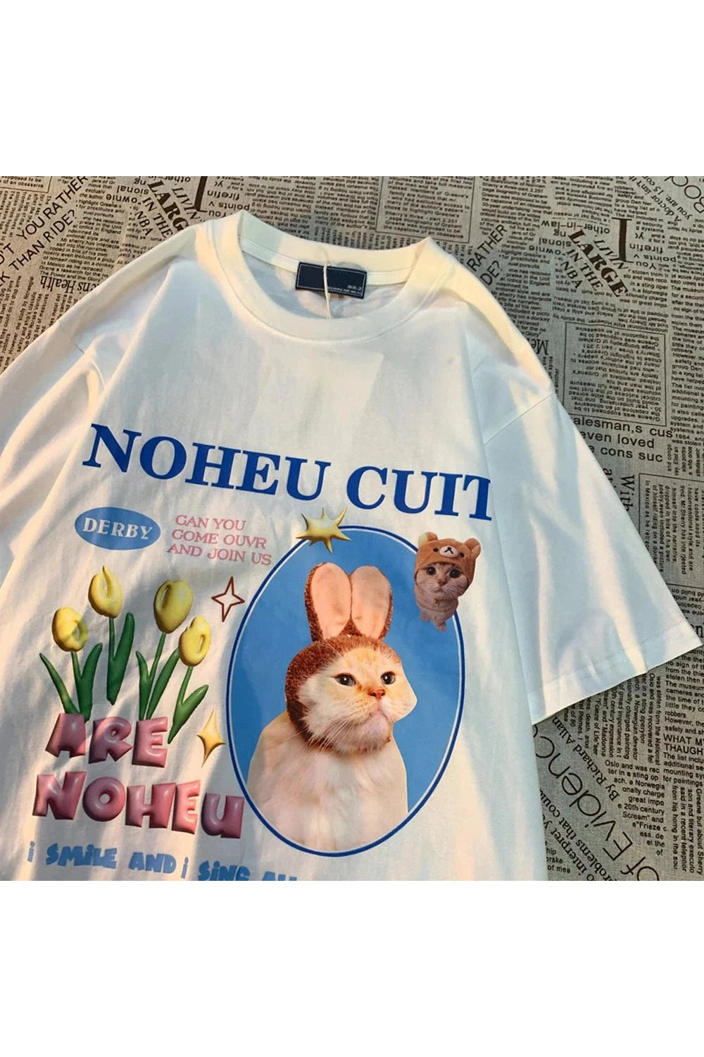 Y2k Bunny Cat Graphic T-shirt