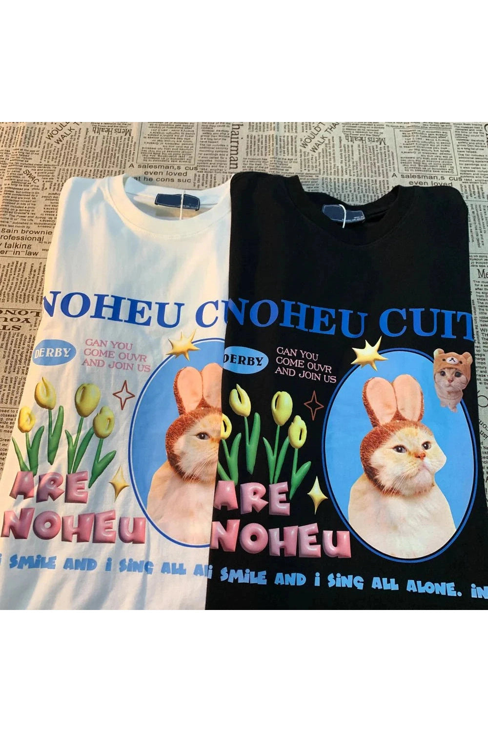 Y2k Bunny Cat Graphic T-shirt