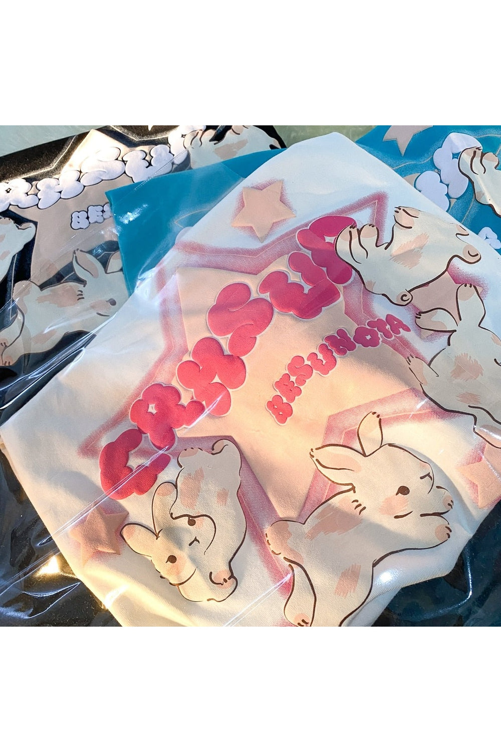 Y2k Bunny Print Short Sleeve T-shirt