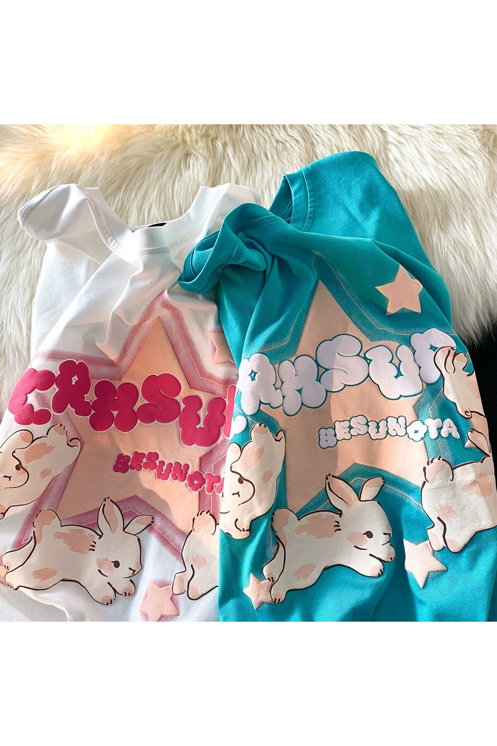 Y2k Bunny Print Short Sleeve T-shirt