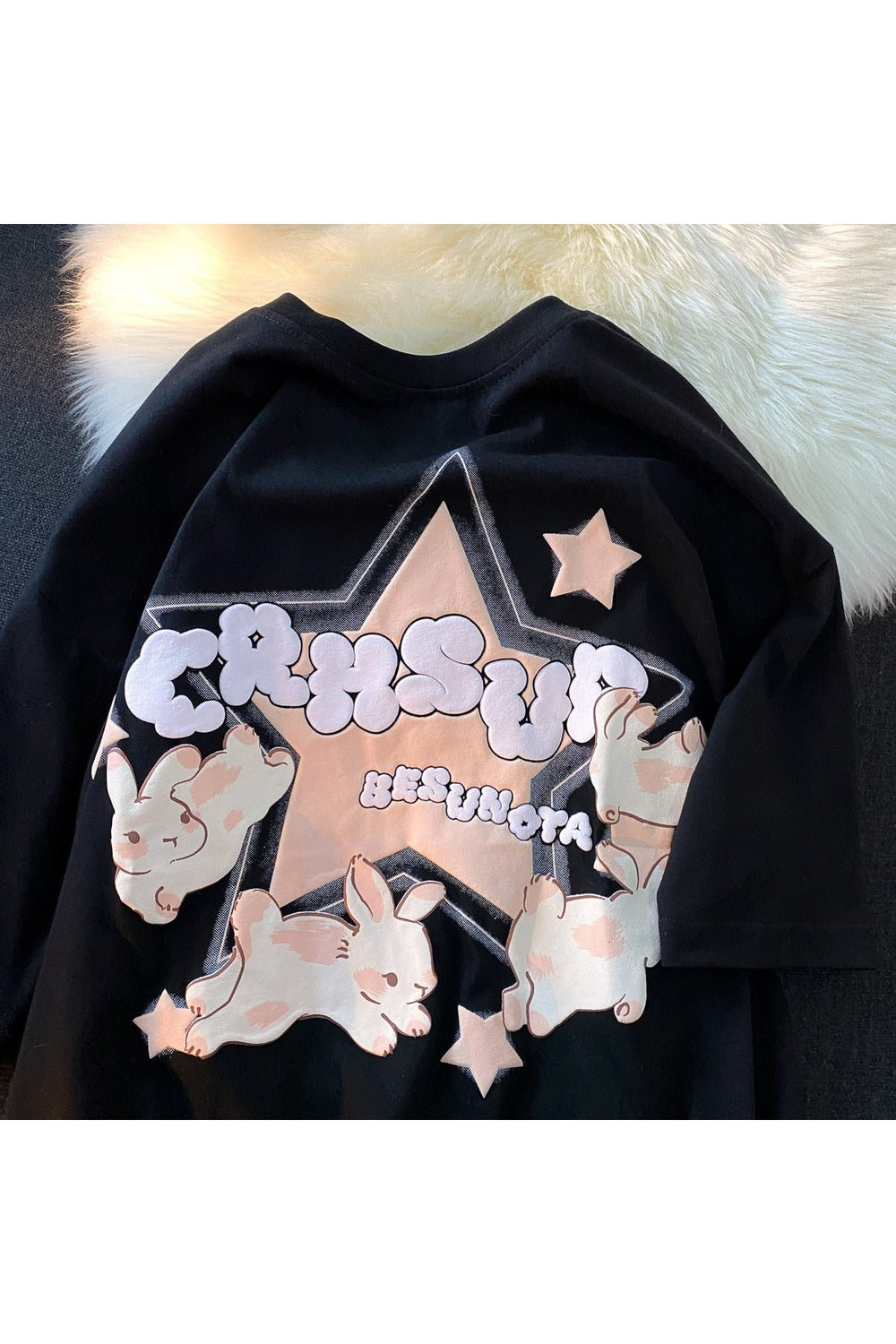 Y2k Bunny Print Short Sleeve T-shirt