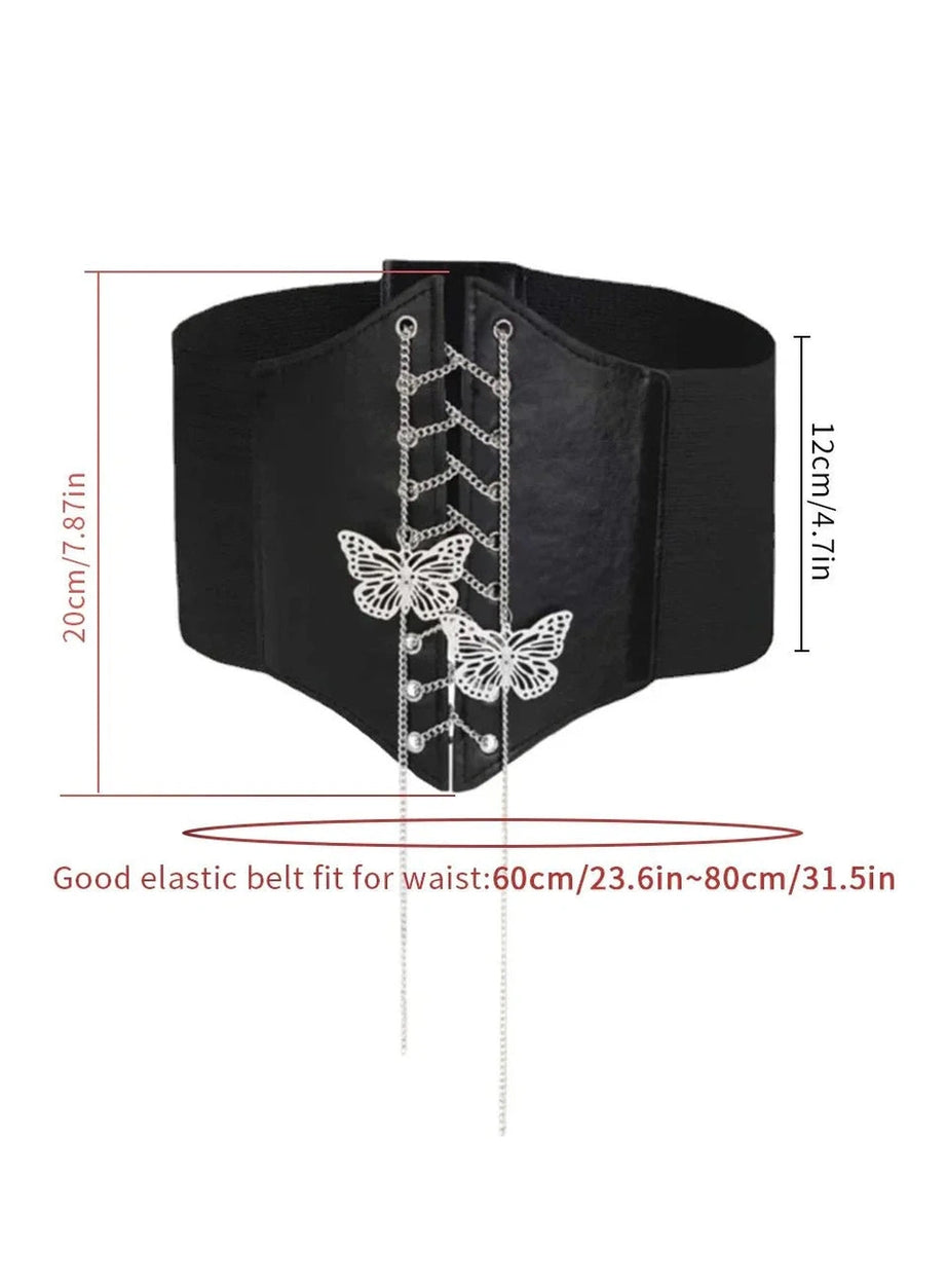 Y2k Butterfly Chain Corset Belt